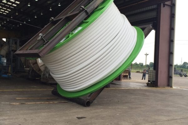 Custom Spool laydown apparatus | shipping tubing